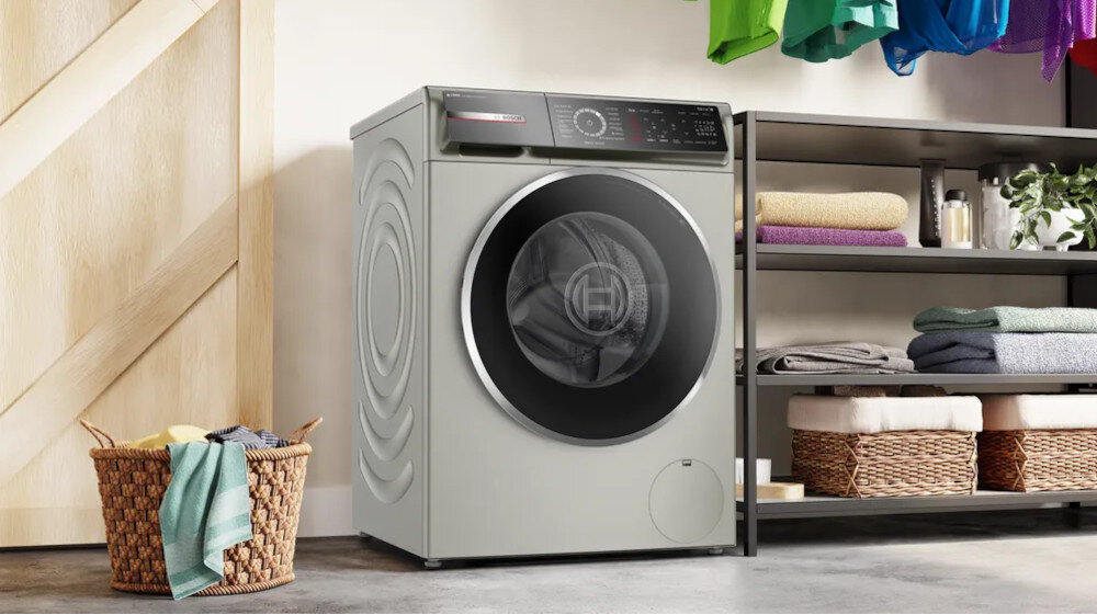 Pralka BOSCH WGB254AYPL zdjęcie lifestyle front panel sterowania kosz ubrania odzież Automatyczne dozowanie Silnik EcoSilence Drive Mniej drgań i cicha praca ActiveWater Plus