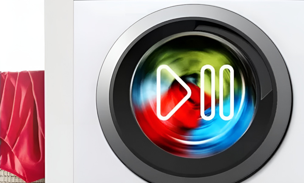 Pralka BOSCH WGB254AYPL zdjęcie lifestyle ikona znczek pauza play funkcja opcja start Pauza stop zatrzymanie wznowienia dodawanie usuwanie 10 kg pojemności