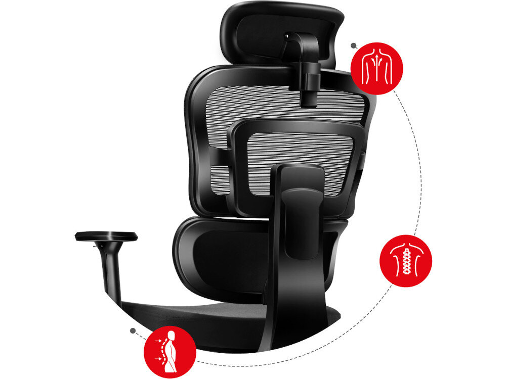 Fotel HUZARO Combat 7.0 Czarny wyprofilowanie dopasowanie wygoda postawa