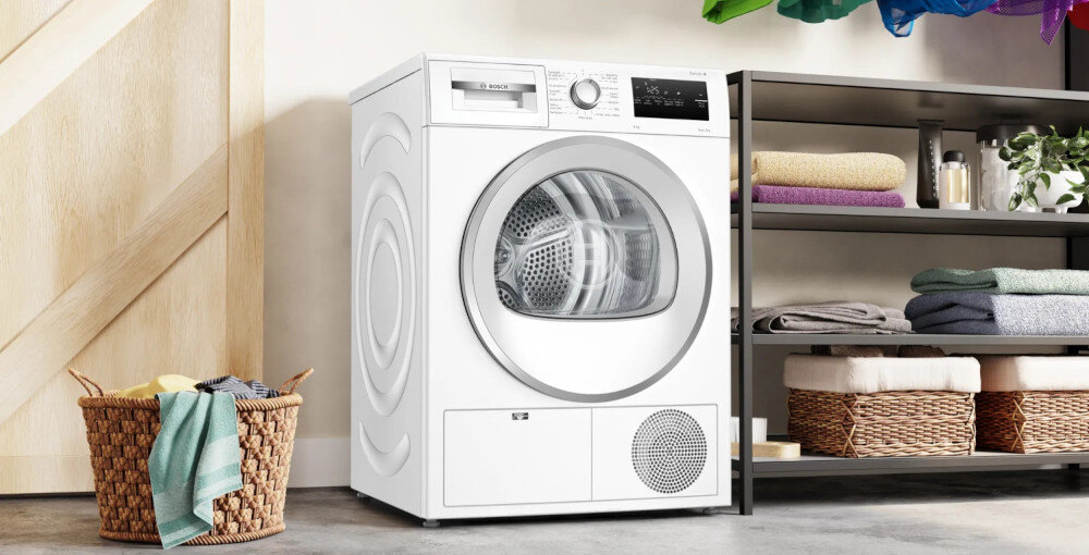 Suszarka BOSCH WTH8629SPL SUSZARKA SUSZENIE TEKSTYLIA CIEPŁE POWIETRZE kondensacjA USUWANIE WILGOCI SensitiveDrying delikatne pompa ciepła elektroniczne sterowanie pokrętło wyświetlacz