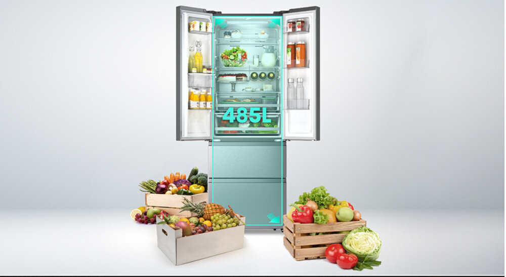 Lodowka HISENSE RF632N4AFE1 prezentacja detale wyglad design pojemnosc