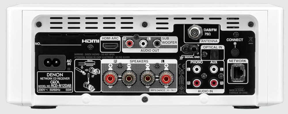 Wieża DENON Ceol N12 DAB  - złącza