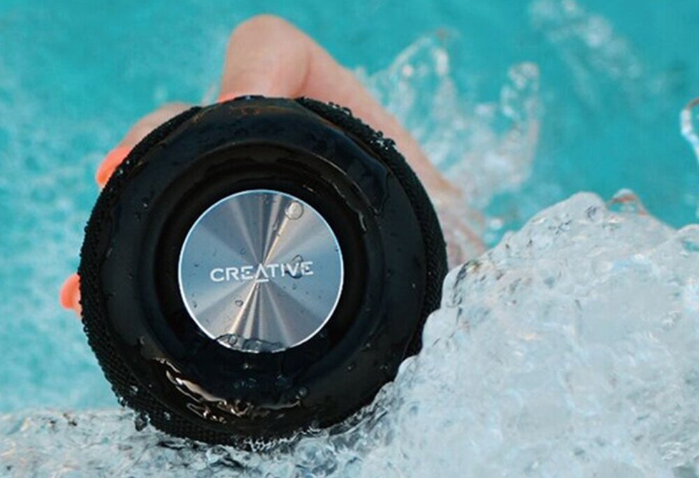 Głośnik mobilny CREATIVE Muvo Go dźwięk wysoka jakość brzmienie łączność połączenie ładowanie wizualne technologia barwy muzyka jakość brzmienie