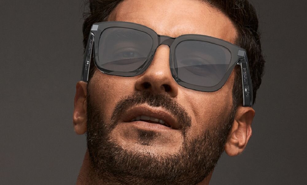 Okulary 4SMARTS SoundGlasses Lucid okulary na twarzy mezczyzny, dzwiek, jakosc, muzyka