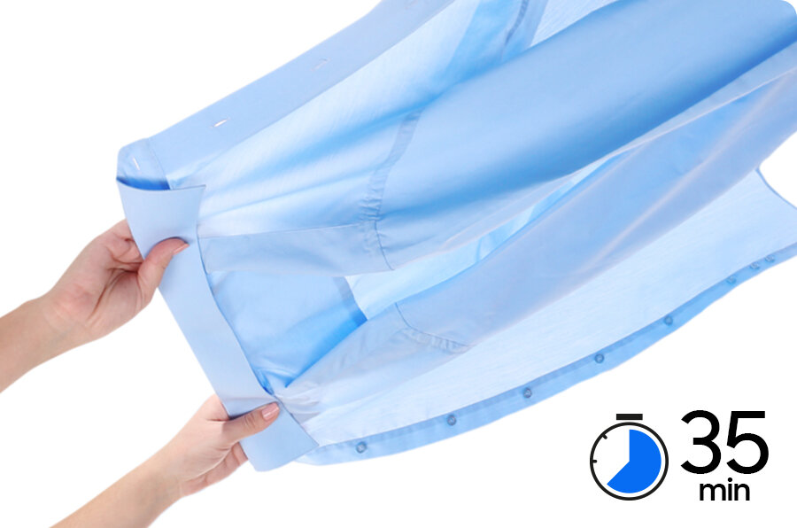 Koszula po programie szybkim suszarki OptimalDry DV90CGC2A0AB marki Samsung z Media Expert