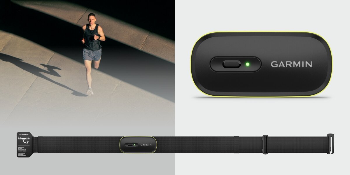 GARMIN HRM 600 Miękki pasek dwóch rozmiarach prania w pralce Czas pracy do 2 miesięcy wskaźnik LED - czujnik na białym tle, rozłożony pasek na płasko