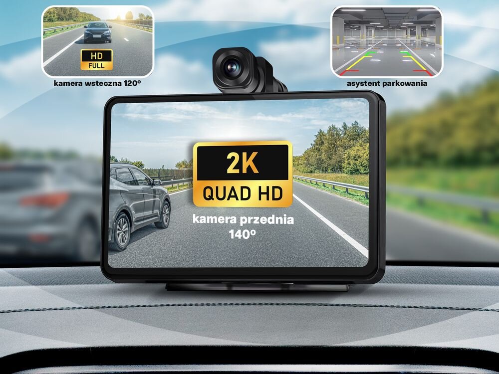 Samochodowy tablet multimedialny TRACER CarPlay 7.0 + Kamera tył centrum multimedialne do samochodu, tablet multimedialny przymocowany do kokpitu auta