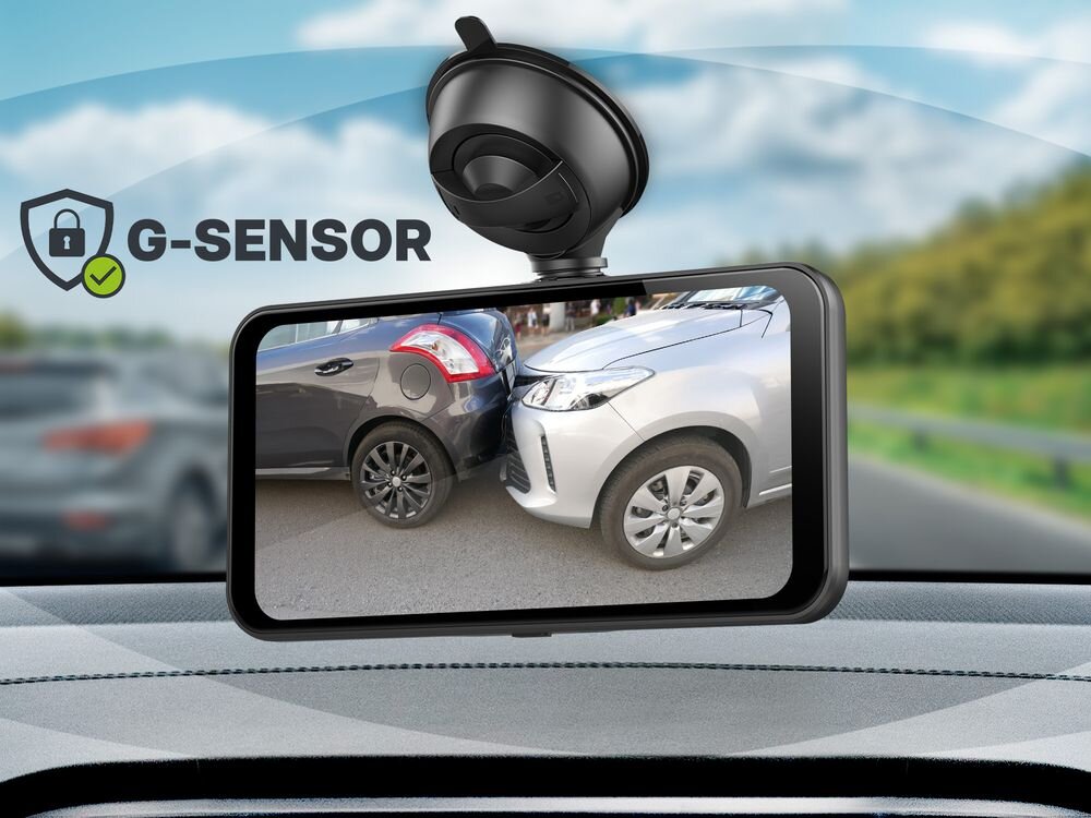 Samochodowy tablet multimedialny TRACER CarPlay 6.2 Bezprzewodowy Czarny + Kamera tył tryb nocny G-sensor, tablet multimedialny przymocowany do szyby