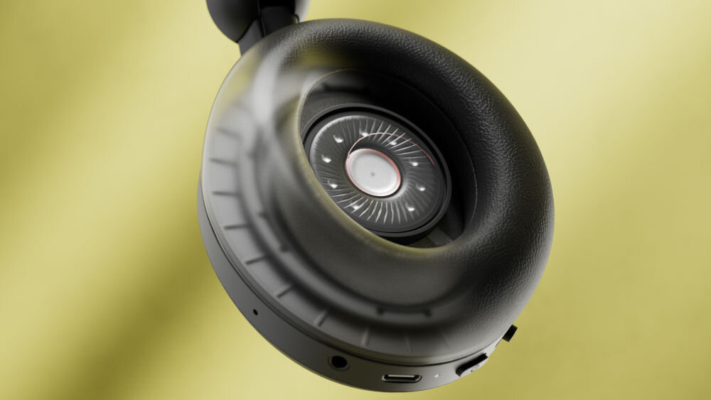 PHILIPS TAH8000EBK/00 słuchawki 40mm przetworniki, Dynamic Bass, LDAC, LC3, USB-C, kadr na przetwornik