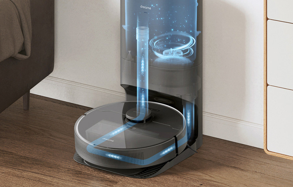 Robot sprzatajacy DREAME D10S Plus elektrycznie sterowany pojemnik funkcja odkurzania i mopowania