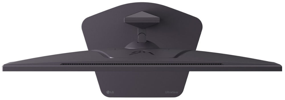 Monitor LG UltraGear 27G610A-B 27 cali 2560x1440px IPS 200Hz 1 ms [GTG]  prezentacja monitora od góry białe tło bezramkowa konstrukcja regulacja pochylenia, obrotu, wysokości, pivot, ergonomia, komfort pracy