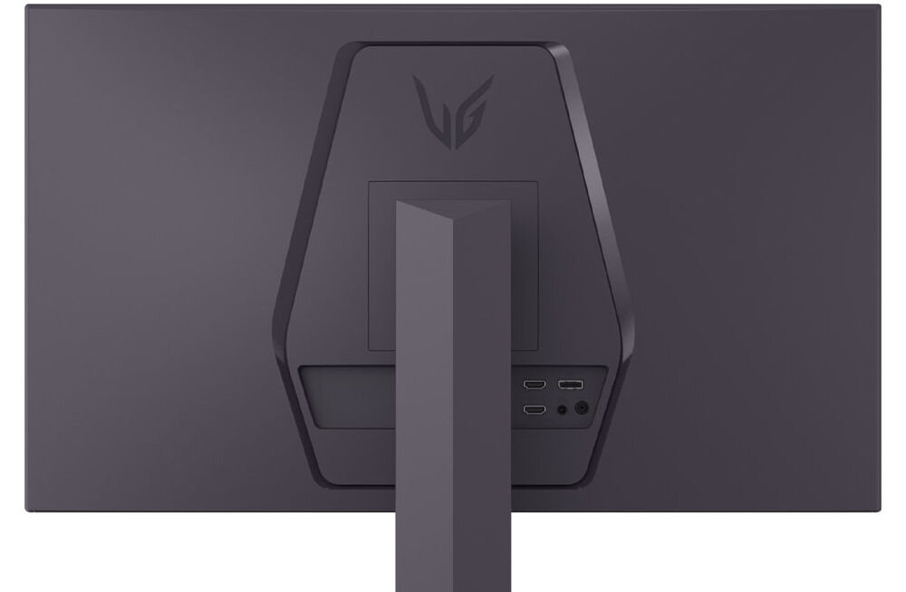 Monitor LG UltraGear 27G610A-B 27 cali 2560x1440px IPS 200Hz 1 ms [GTG] prezentacja monitora od tyłu na białym tle VESA 100 mm łatwe stabilne przymocowanie oszczędność miejsca uchwyt biurkowy VESA zwiększa powierzchnię roboczą dopasowanie ustawienia ekranu organizacja pracy