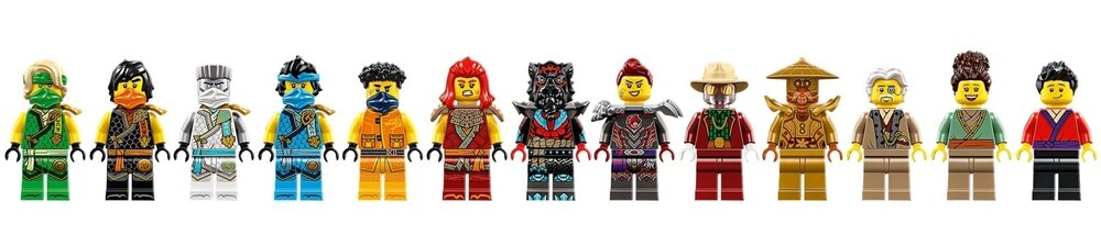 LEGO 71814 NINJAGO Turniejowe miasto ze świątynią 13 minifigurek 48 cm wysokości, 63 cm szerokości i 32 cm głębokości