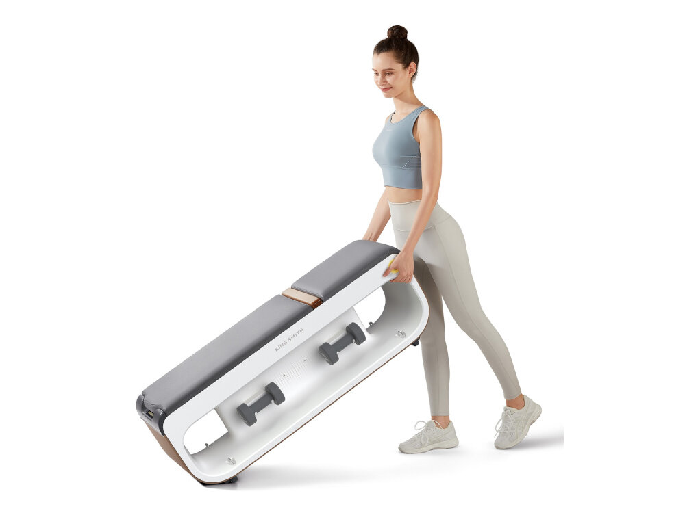 Ławka do ćwiczeń KINGSMITH FBB1C solidna stalowa konstrukcja stabilnosc bezpieczenstwo antyposlizgowe nakladki waga 36 kg wymiary 1170 x 340 x 415 mm