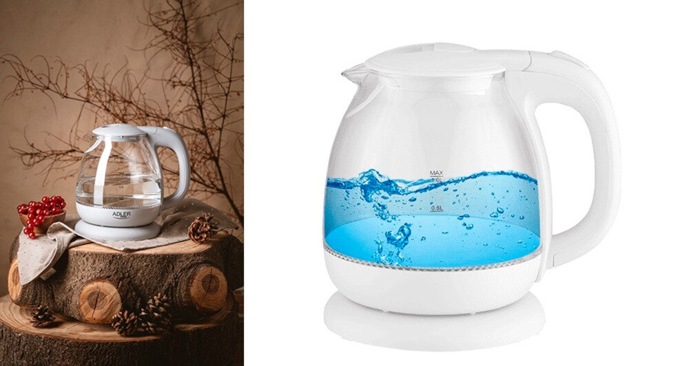 Czajnik ADLER AD 1283G Szybkie gotowanie wody moc 2200 W