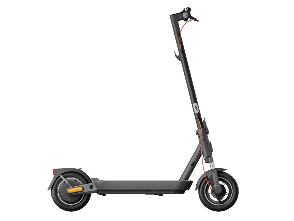 Hulajnoga elektryczna XIAOMI Scooter 5 Pro 60km 400W 10 cali Czarny hulajnoga na białym tle widoczna z boku 3 tryby jazdy tryb pieszy – prędkość do 6 km/h tryb standardowy - prędkość do 15 km/h tryb sportowy - prędkość do 20 km/h
