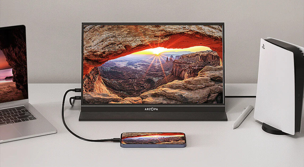 Monitor ARZOPA S1 Table porty podłaczenie zasilanie