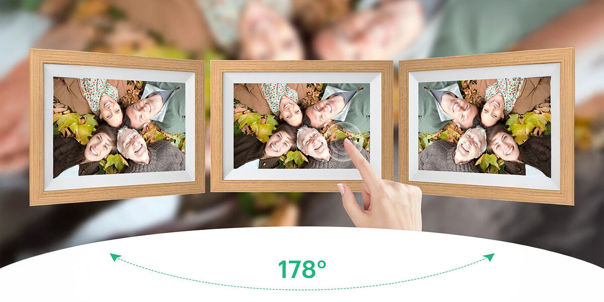 Ramka cyfrowa KODAK RCF-1012W Brązowy IPS Prezentacja ramki pod różnym kątem widzenia