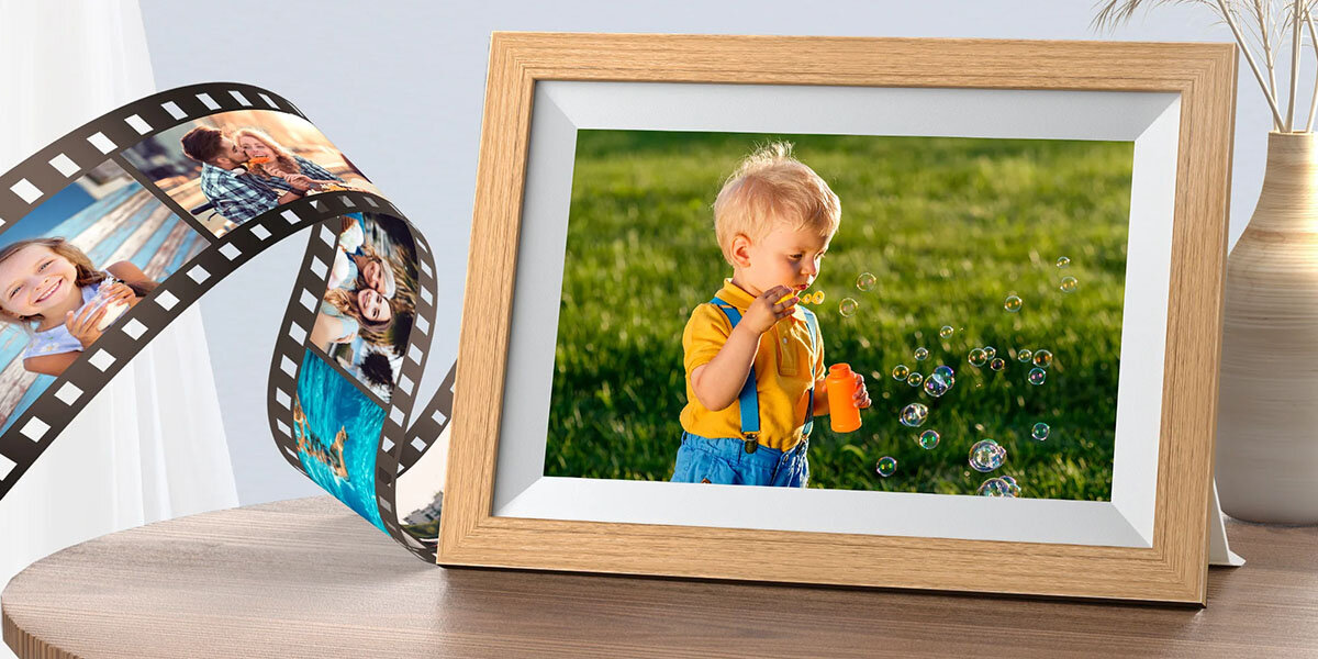 Ramka cyfrowa KODAK RCF-1012W Brązowy VIDEO Ramka z wizualizacją rolki filmowej