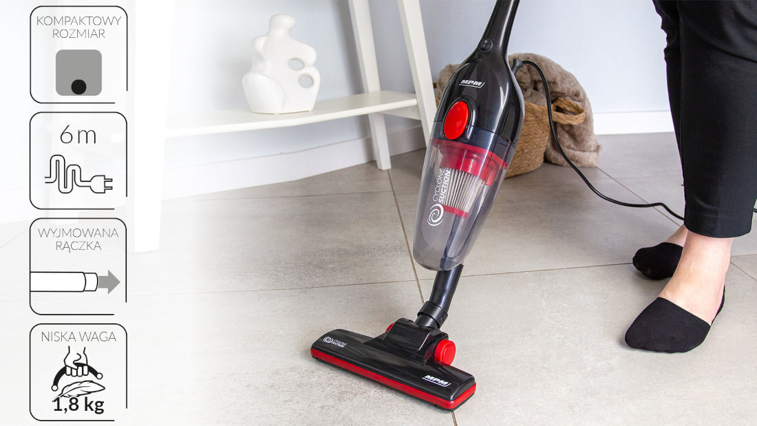 Odkurzacz MPM MOD-39 maly lekki poreczny 1,8 kg przewod dlugosc 6 m
