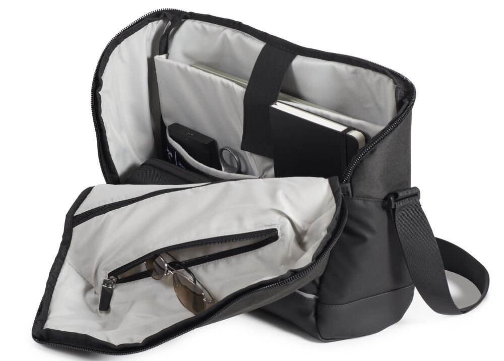 Lexon Tera Messenger Bag przegroda na laptopa kieszenie organizacyjne