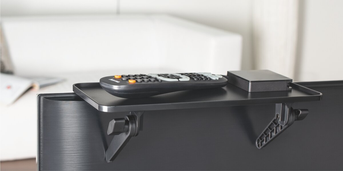 Półka na monitor HAMA 220889 - Praktyczna półka, półka zamontowana na telewizorze