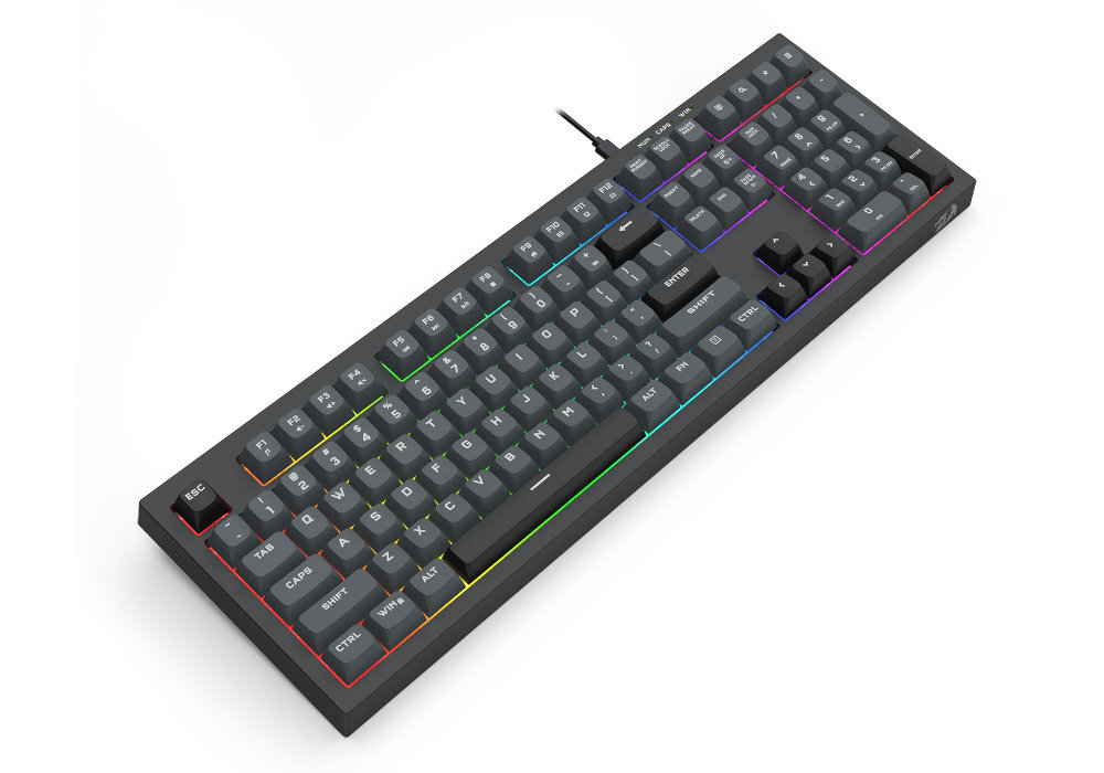 Redragon Crux przewodowa klawiatura gamingowa pełnowymiarowemu układowi klawiszy przełącznikom membranowym
