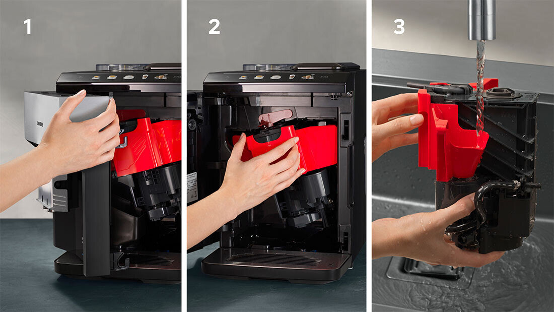 Ekspres SIEMENS EQ.500 TP517R03 Wyjmowana jednostka zaparzania higiena czyszczenie smak żywotność