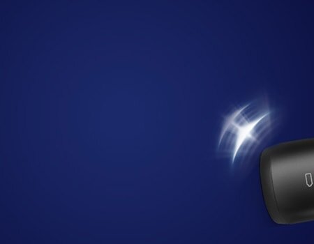 Zbliżenie na dolną część szczoteczki, na której znajduje się czujnik.