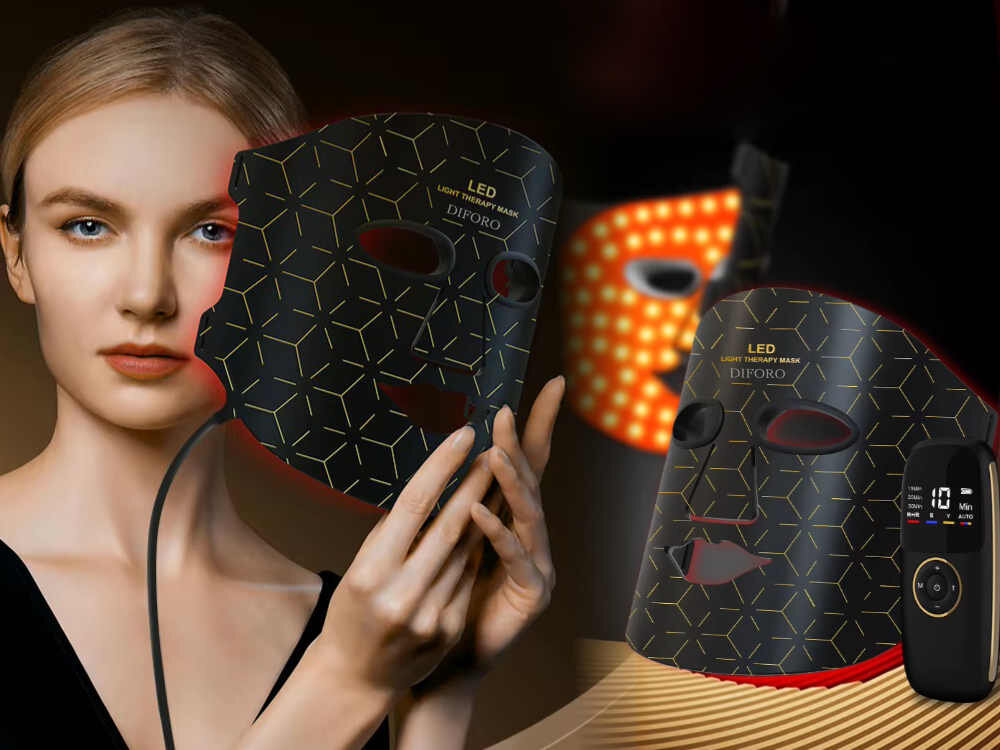 Maska LED do twarzy DIFORO DiF-Eluminna wygląd design tło wizualizacja