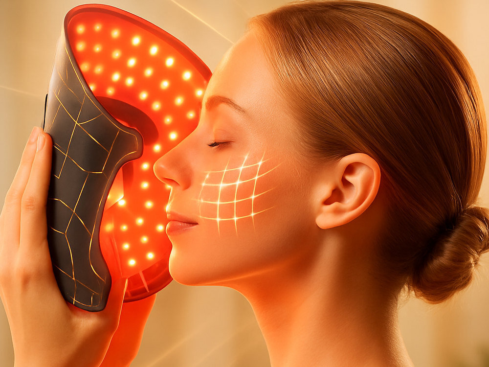 Maska LED do twarzy DIFORO DiF-Eluminna Światło o długości 415 nm antybakteryjnie i seboregulująco dla osób z cerą tłustą lub mieszaną
