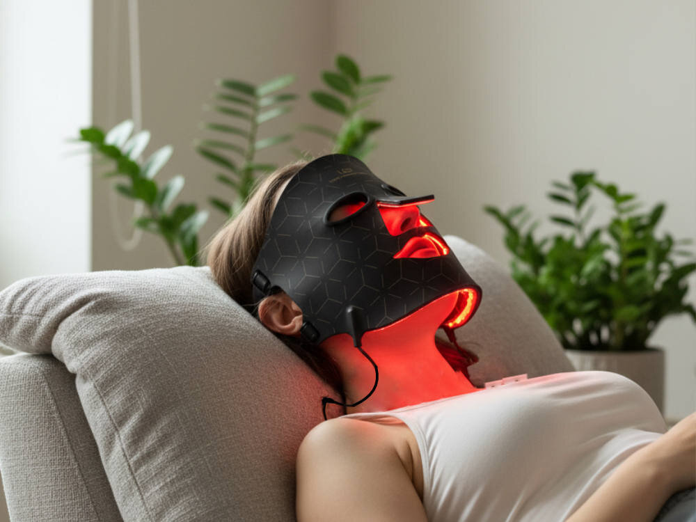 Maska LED do twarzy DIFORO DiF-Eluminna Fale pomarańczowe 605 nm podczerwień