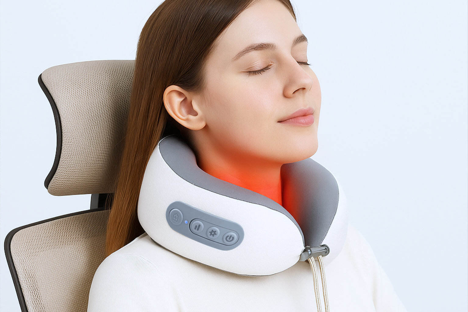 Kołnierz masujący DIFORO DiF-Travel-KDG funkcja podgrzewania świeci na czerwono atmosfera relaks