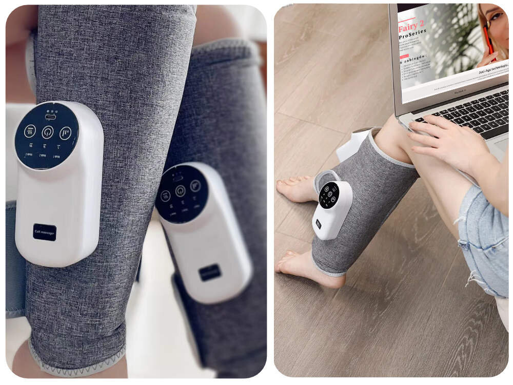 Masażer DIFORO DiF-Press-Mini Ulga dla zmęczonych łydek kompresja powietrzna  funkcja podgrzewania do 55 °C rozluźnia napięte mięśnie, poprawia krążenie i redukuje uczucie ciężkości nóg regeneracja