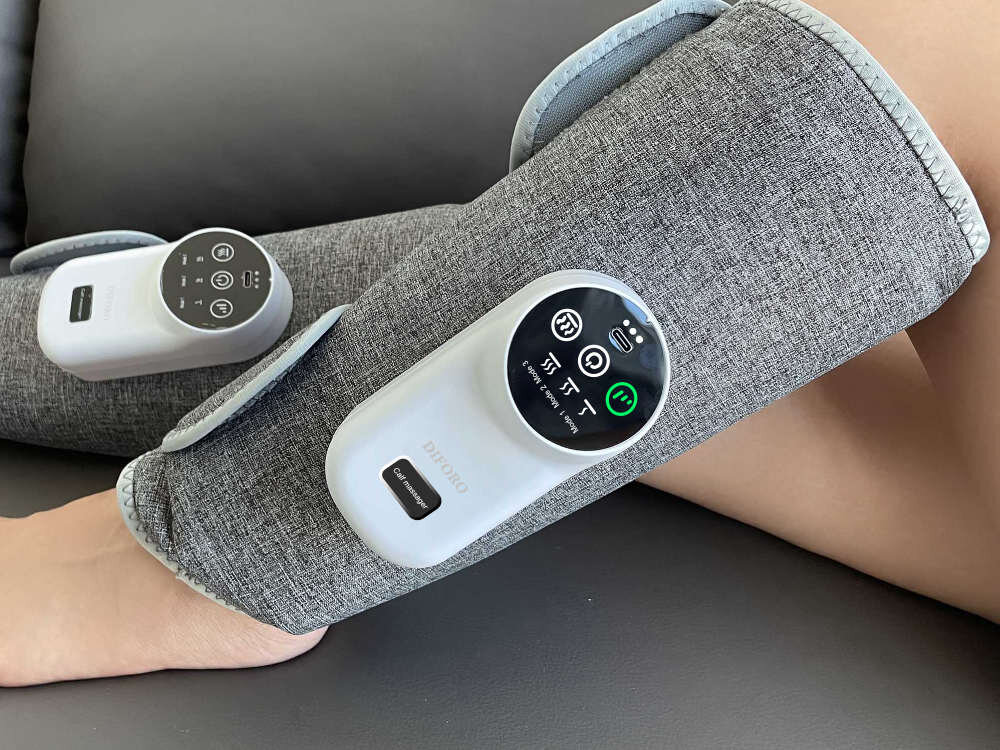 Masażer DIFORO DiF-Press-Mini Komfort bez przewodów działa bezprzewodowo port USB-C czas sesja intuicyjny panel sterowania