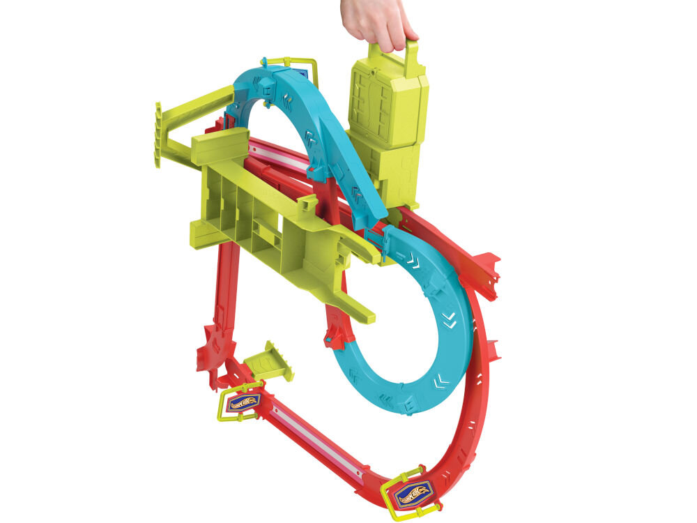 Tor Hot Wheels Neon Speeders Superwyścig HPC07 hotwheels samochód pojazd autko chłopiec dziewczynka dziecko prezent podarunek upominek urodziny dziecko w wieku 5 6 7 8 9 10 11 12 lat