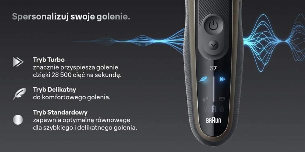 Golarka BRAUN Seria 7 72-C7200CC łatwe dopasowanie, trzy tryby pracy, błyskawiczne golenie, szybkość, łagodne golenie