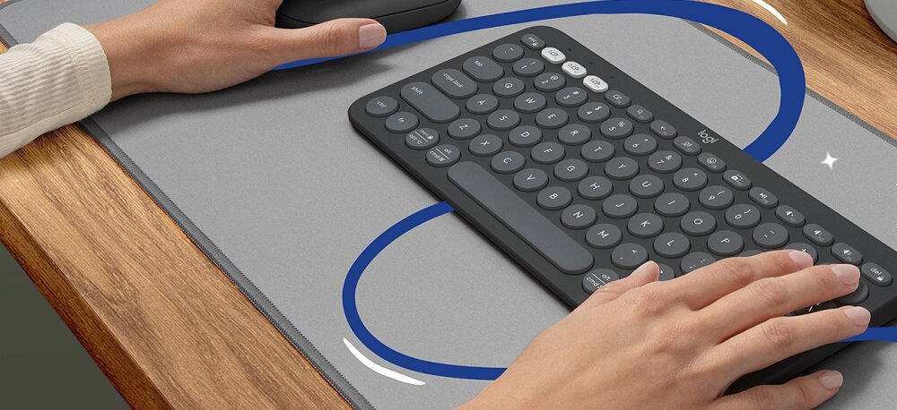 Zestaw LOGITECH MK380 Pebble 2 Combo Mac Grafitowy mysz klawiatura Elegancka wygodna Minimalistyczny design płynna braca zasilanie bateryjne