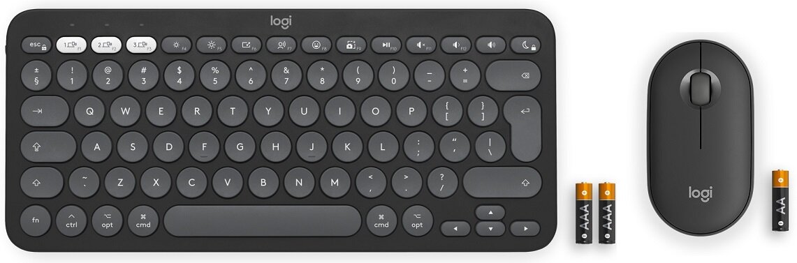 Zestaw LOGITECH MK380 Pebble 2 Combo Mac Grafitowy mysz klawiatura Elegancka wygodna Minimalistyczny design płynna braca zasilanie bateryjne