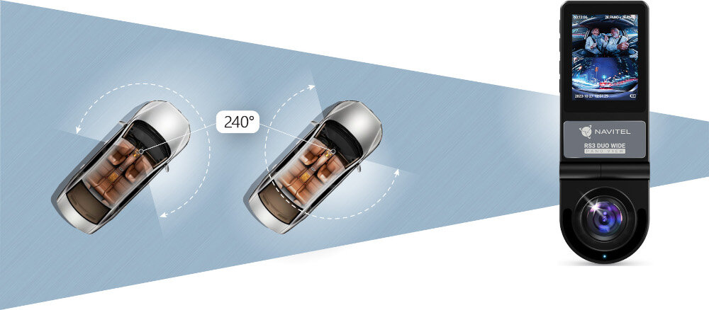 Wideorejestrator NAVITEL RS3 Duo Wide - 2 x 240 stopni