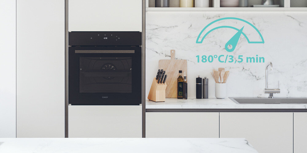 Piekarnik CANDY FMBC 898S WF Szybkie nagrzewanie 180 stopni w 3,5 minuty oszczędność czasu 