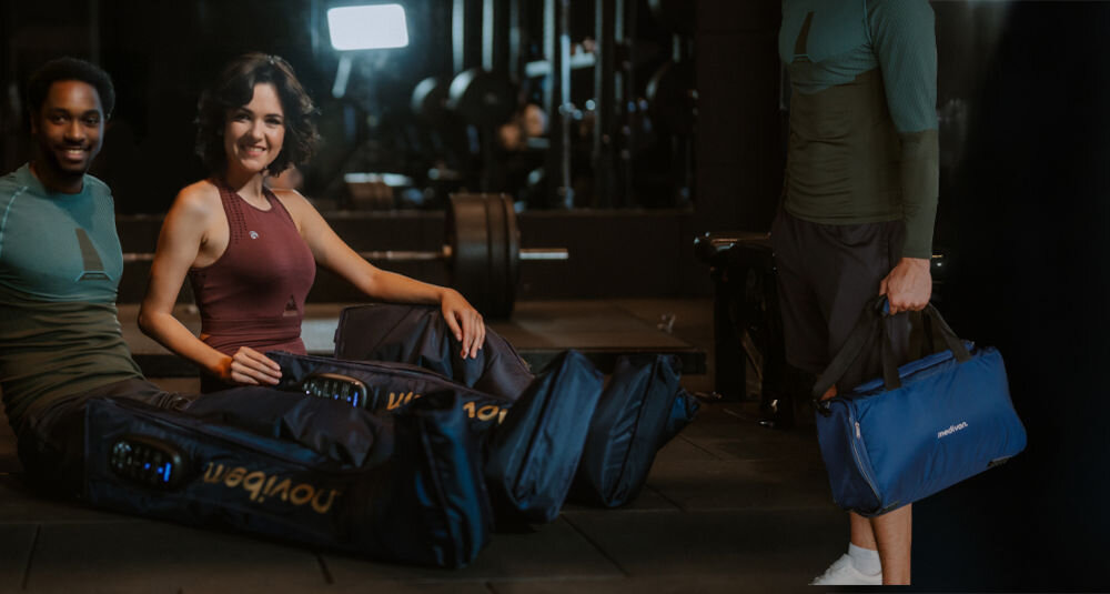 Masażer do nóg MEDIVON Aeria specjalistyczny masaż wsparcie naturalnego przepływu limfy w organizmie eliminacja nadmiaru płynów i toksyn 35 x 120 cm moc 25 W technologia naprzemiennego ucisku stymulacja krążenia limfy poprawa odporności regeneracja organizmu odbudowa mięśni redukcja obrzęków wspomaganie detoksykacji poprawa samopoczucia wsparcie zdrowia 