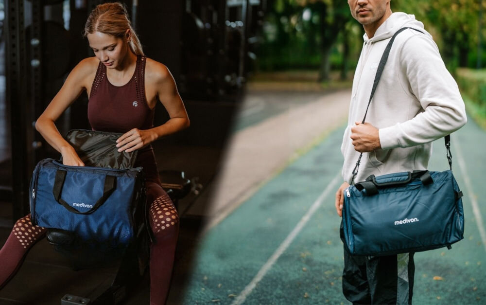 Masażer do nóg MEDIVON Aeria komfort użytkowania w pełni bezprzewodowa konstrukcja relaks w dowolnym miejscu pełna mobilność prosty system ładowania elegancka torba podróżna aktywny styl życia dbanie o zdrowie i samopoczucie 