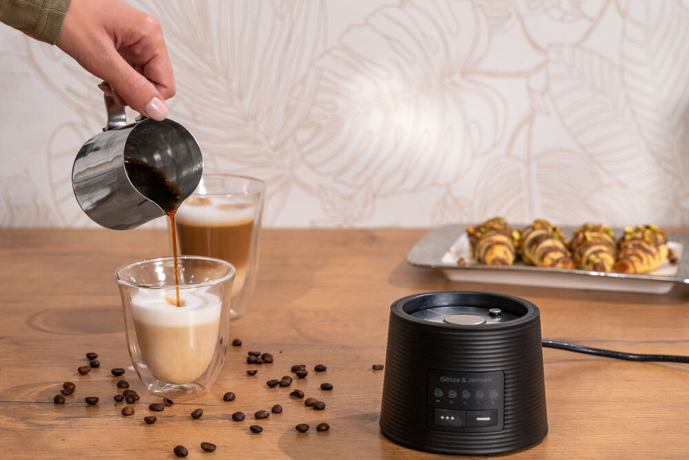 Spieniacz GOTZE & JENSEN MF800G obsługa 5 tybów ikony przyciski