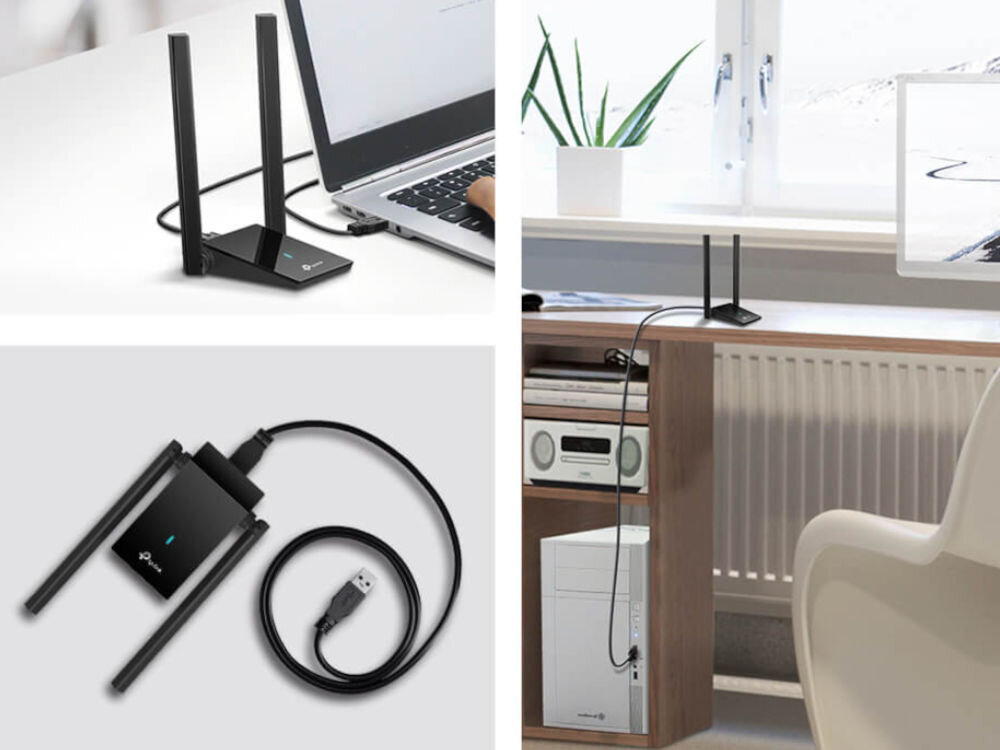 Karta sieciowa TP-LINK TX20U Plus 1-metrowy kabel micro-USB 3.0, sygnał Wi-Fi