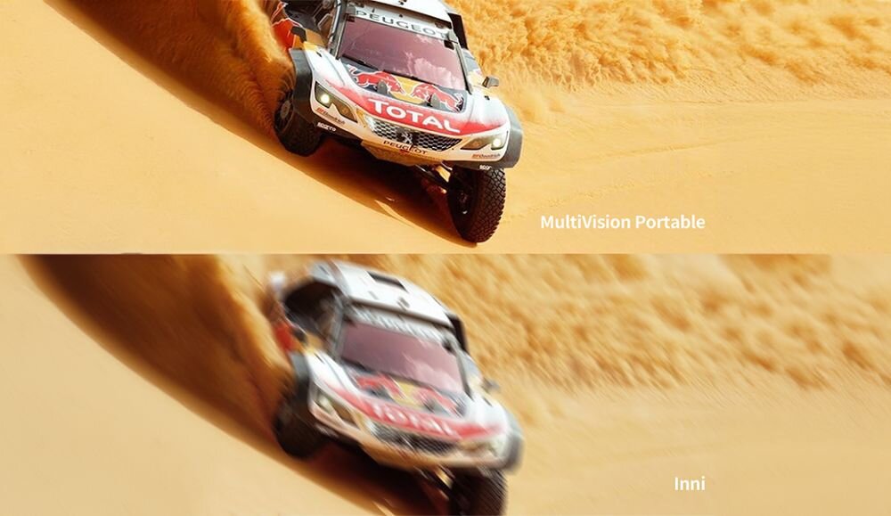 Projektor MANTA MultiVision Portable dynamiczny obraz drganie przeciaganie szczegoly