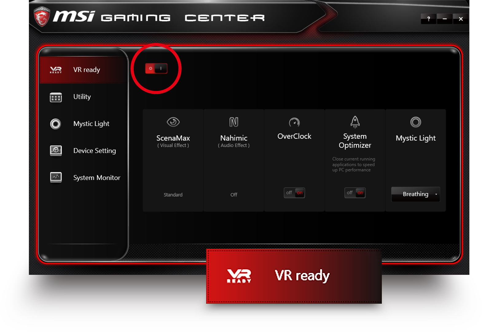 MSI Gaming Center VR ready