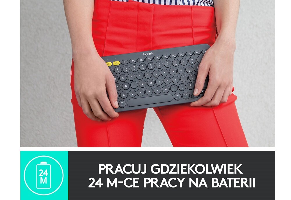 Klawiatura LOGITECH K380 - niskie zużycie energii komplet baterii na dwa lata