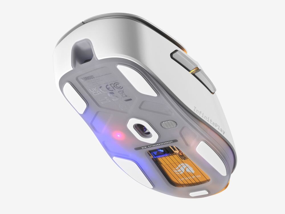 Glorious Gaming Model D3 systemu InfinitePlay technologia Guardian 10 godzin bez ryzyka utraty połączenia - Spodnia strona myszy 