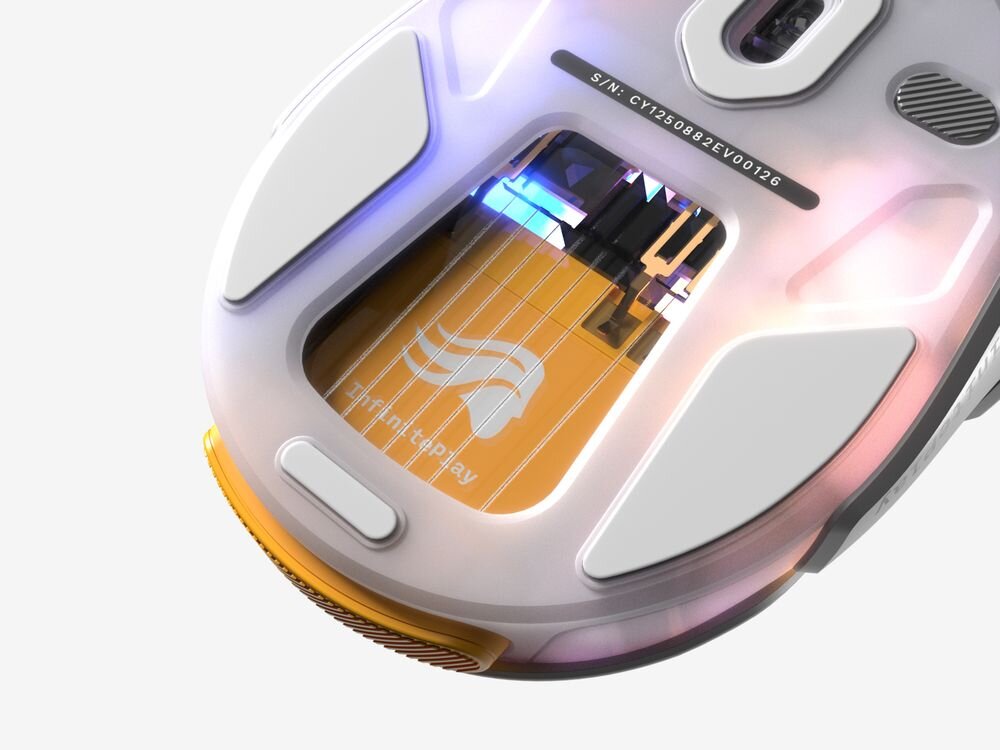 Glorious Gaming Model D3 Sensor optyczny BAMF 3.0 czułością sięgającą 30 000 DPI szybkością śledzenia 750 IPS i akceleracją na poziomie 50G - Zbliżenie na czujnik optyczny BAMF 3.0